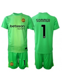 Inter Milan Yann Sommer #1 Golmanski Dječji Rezervni Dres kompleti 2025-26 Kratak Rukavima (+ kratke hlače)